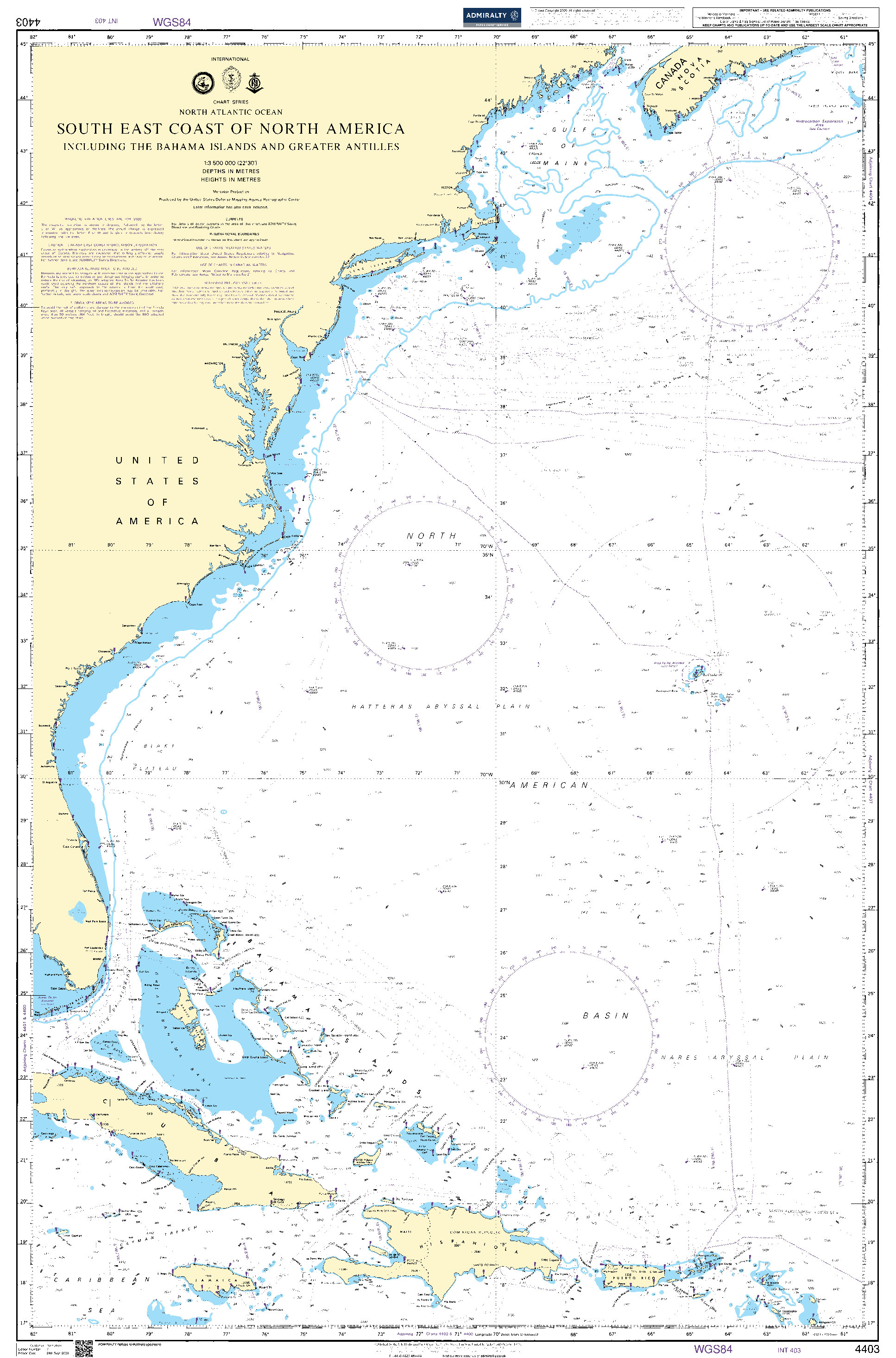 BA4403 - South East Coast of North America including the Bahama
